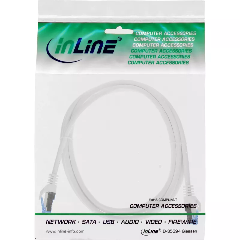 InLine 72602W Netzwerkkabel Weiß 2 m Cat6a S/FTP (S-STP)
