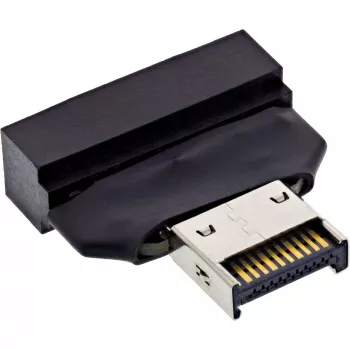 InLine 33446T Kabeladapter USB Type-E Key A, 20-polig USB 3.0 Header, 19-polig Schwarz