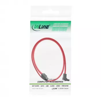 InLine SATA-Kabel für 150 / 300 / 600 S-ATA-Verbindungen abgewinkelt mit Verriegelungen 90° 0,5 m