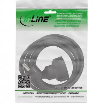InLine Stromverlängerungskabel, schwarz, 1,5 m, 1,5 m, Schwarz, 1,5 mm², GS, 55 mm, 1500 mm