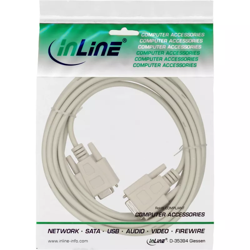 InLine Nullmodem-Kabel DB9 Buchse / Buchse, vergossen, 10m