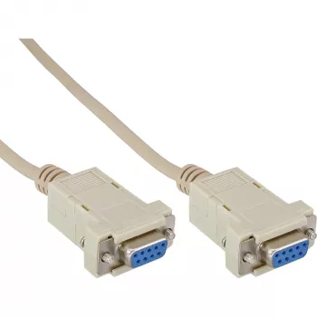 InLine Nullmodem-Kabel DB9-Buchse / DB9-Buchse, konfektioniert, grau, 10 m