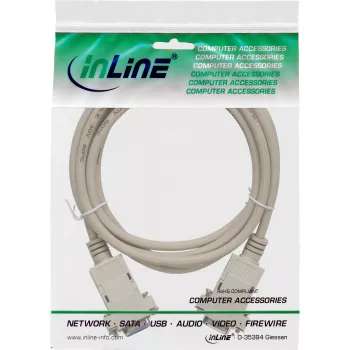 InLine Nullmodem-Kabel DB9-Buchse / DB9-Buchse, konfektioniert, grau, 10 m