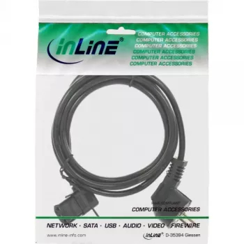 InLine Netzkabel, CEE 7/7 gewinkelt / 3-polig IEC C13 links gewinkelt, schwarz, 1m