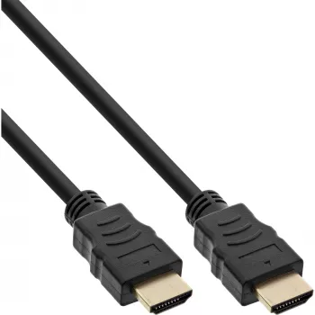 InLine High Speed HDMI-Kabel mit Ethernet, M/M, schwarz, vergoldete Kontakte, 0,5m