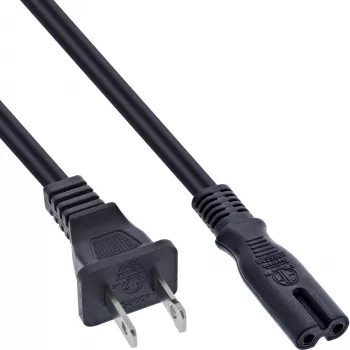 InLine Japan auf Euro8 IEC-C7 Netzkabel, schwarz, 1,8 m