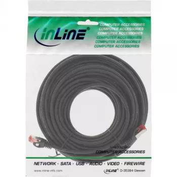 InLine Patchkabel S/FTP PiMF Cat.6 250MHz Kupfer halogenfrei schwarz 15m