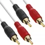InLine Audiokabel 2x Cinch-Stecker auf Stecker weiß / gold 5m
