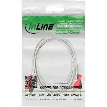 InLine Audiokabel 2x Cinch-Stecker auf Stecker weiß / gold 5m