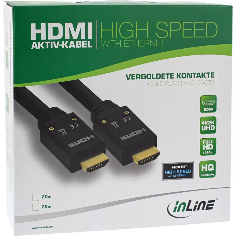 InLine HDMI Active Kabel, HDMI-High Speed mit Ethernet, M/M, 10 m