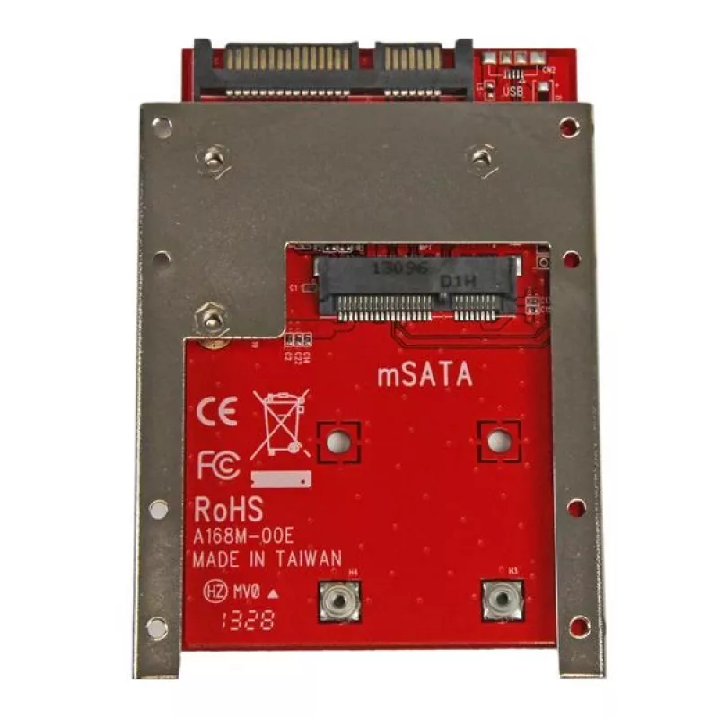 StarTech.com SAT32MSAT257 mSATA-SSD auf 2,5-Zoll-SATA-Adapter / Konverter, 22-Pin-SATA, 6 Gbit/s, Schwarz, Rot, Silber