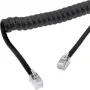 InLine Handset Spiralkabel, RJ10 4P4C M/M, schwarz, max. 4m