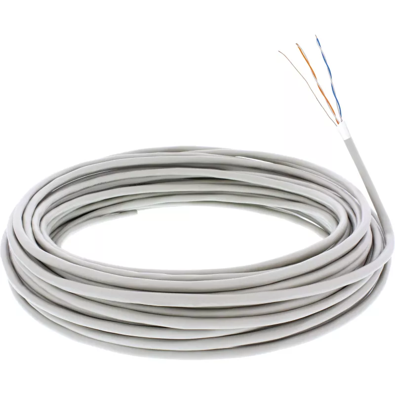 InLine Telefonkabel 4-adrig massiv Installation 2x2x06mm geschirmt 25m