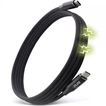 InLine Magnetisches USB-C-Kabel, USB-C Stecker/Stecker, 100W, schwarz, 1,5m