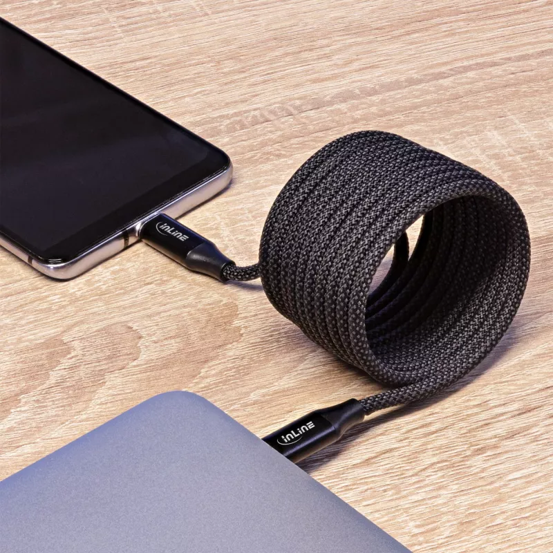 InLine Magnetisches USB-C-Kabel, USB-C Stecker/Stecker, 100W, schwarz, 1,5m