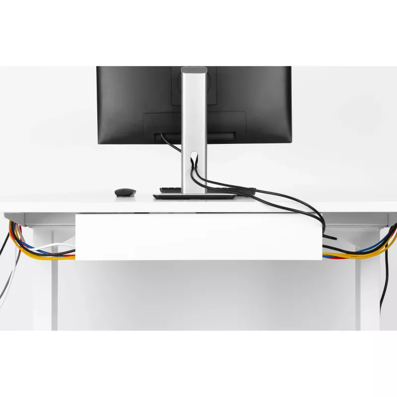 InLine Untertisch-Kabelmanagementsystem 23190W — Stahl, weiß, 114×600×76 mm