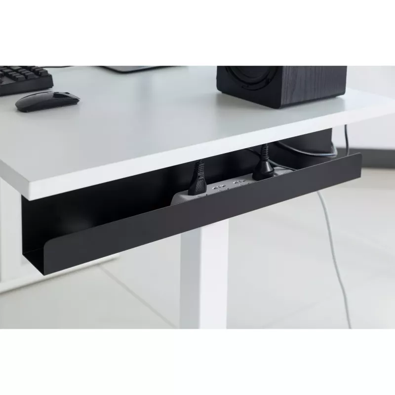 InLine Untertisch-Kabelmanagementsystem 23190W — Stahl, weiß, 114×600×76 mm