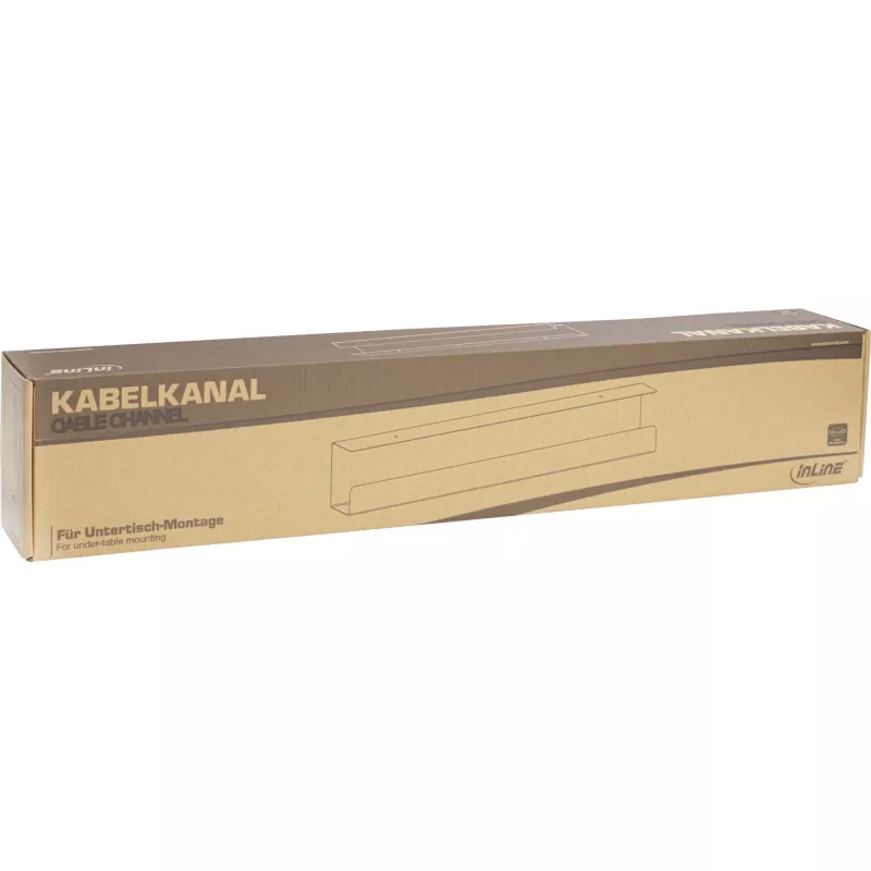 InLine Untertisch-Kabelmanagementsystem 23190W — Stahl, weiß, 114×600×76 mm