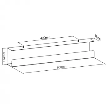 Kabelmanagementsystem Untertisch InLine 23190B, Stahl, schwarz, 114×600×76 mm