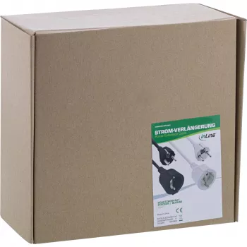 Stromverlängerungskabel InLine 16410F — 20 m, schwarz, Innenbereich, 1× Typ-E/F-Steckdose, Kindersicherung
