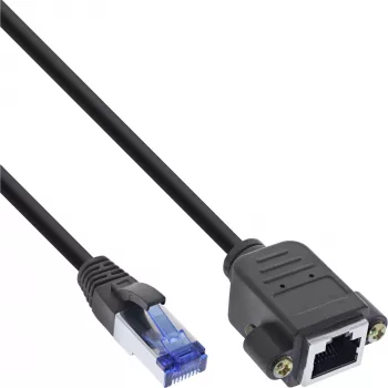 InLine Patchkabel mit integrierter Verlängerung, S/FTP (PiMf), Cat.6A, LSZH, Kupfer, 3 m