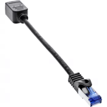 InLine Patchkabel-Verlängerung, RJ45-Schutz, S/FTP (PiMf), Cat.6A, 0,2m