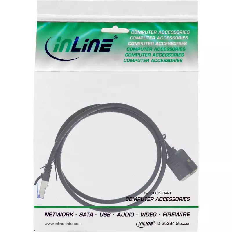 InLine Patchkabel integrierte Verlängerung, S/FTP (PiMf), Cat.6A, LSZH, Kupfer, 2m