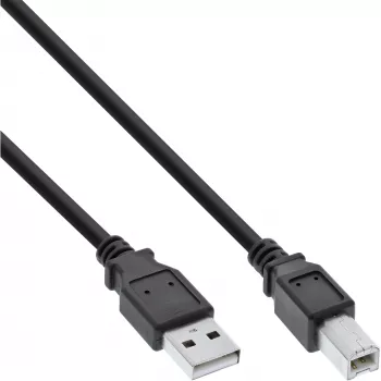 USB 2.0 Kabel Typ A Stecker / B Stecker schwarz 1m InLine 34511X