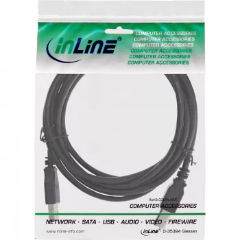 USB 2.0 Kabel Typ A Stecker / B Stecker schwarz 1m InLine 34511X