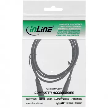 InLine DC-Verlängerungskabel, DC-Stecker männlich/weiblich 5,5x2,1mm, schwarz, 3m