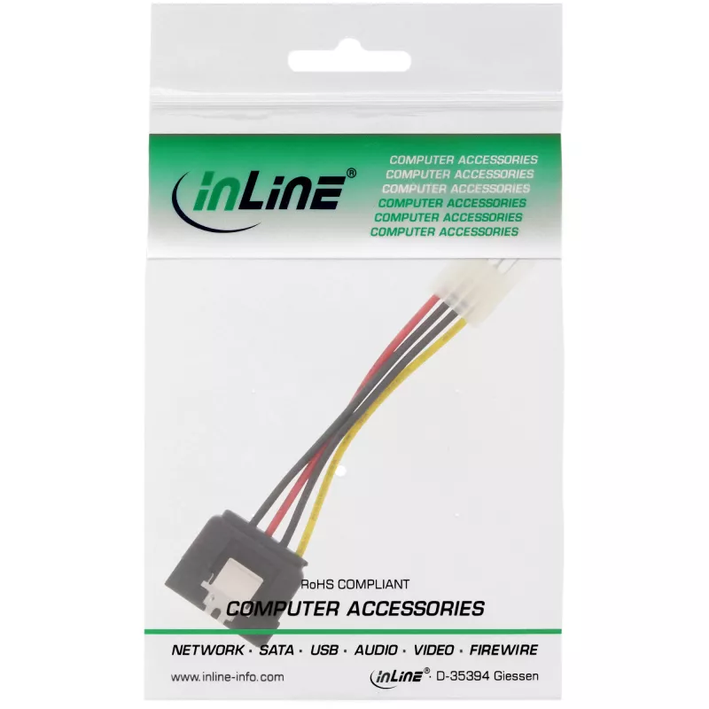 InLine SATA Stromadapterkabel 3,5 Zoll / 15-poliger SATA mit Verriegelung 0,15 m