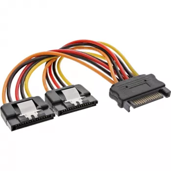 InLine SATA Power Y-Kabel Buchse / 2x Stecker mit Sicherheitsverriegelung, 0,30m