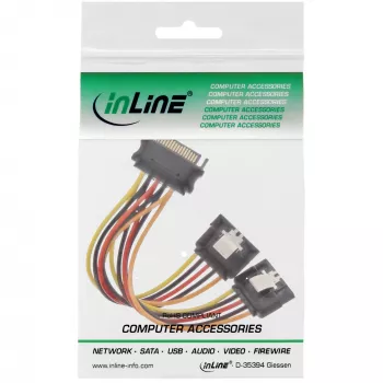 InLine SATA Power Y-Kabel Buchse / 2x Stecker mit Sicherheitsverriegelung, 0,30m