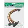 InLine SATA Power 1 auf 4 Kabel Buchse / 4x SATA Stecker abgewinkelt mit Verriegelungen 0,30 m