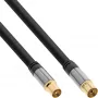 InLine Premium Antennenkabel, 4-fach geschirmt, >110 dB, schwarz, 10 m