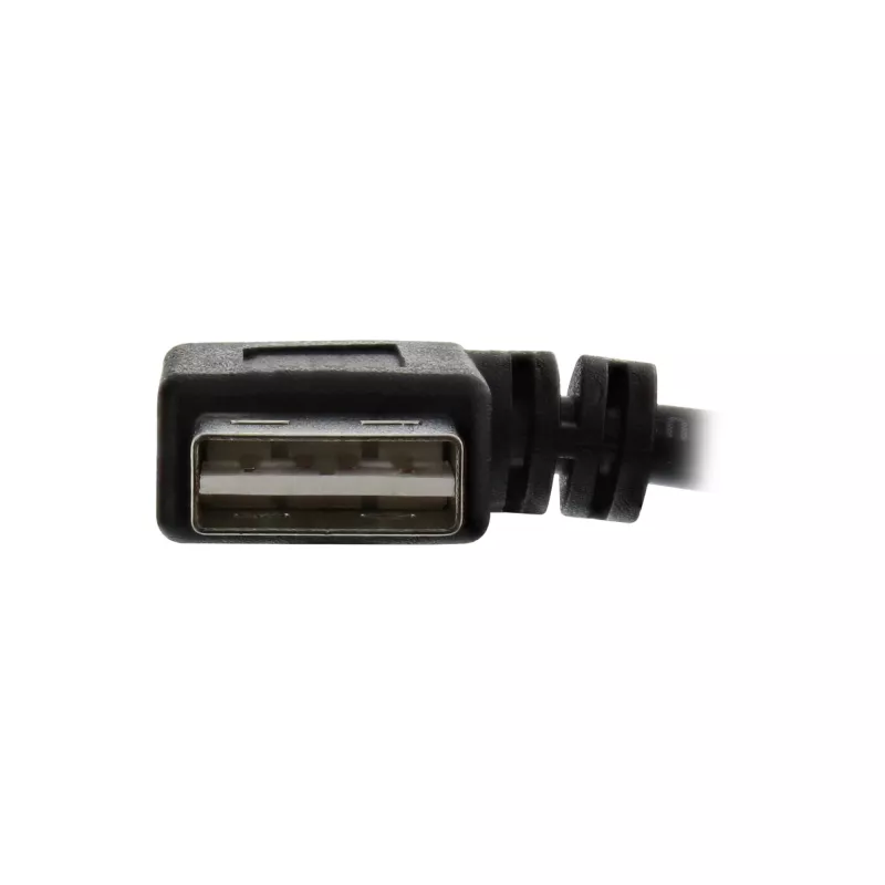 InLine USB 2.0 Smart Kabel abgewinkelt + umkehrbar Typ A Stecker / Buchse schwarz 1m