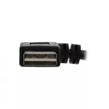 InLine USB 2.0 Smart Kabel gewinkelt + umkehrbar Typ A Stecker / Buchse schwarz 0,2 m