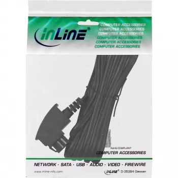 InLine TAE-N-Kabel, TAE-N / RJ11 6P4C, 1m, 1 m, TAE-N, RJ11, Stecker, Stecker, Schwarz
