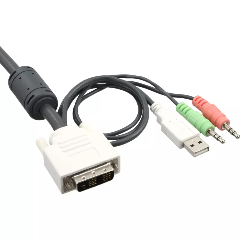 InLine KVM Switch 4 Port DVI-D + USB + Audio inkl. 2 Kabelsets