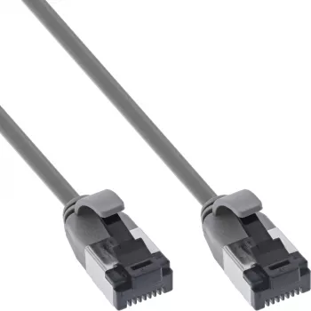 InLine Patchkabel schlank, U/FTP, Cat.8.1, TPE halogenfrei, grau 0,3m