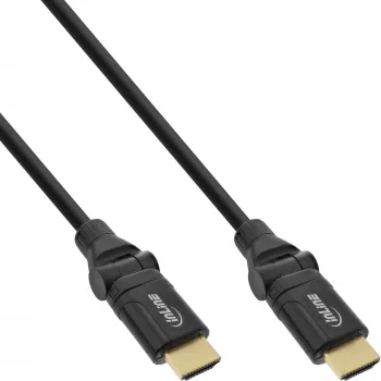 InLine High Speed HDMI drehbares Kabel, m. Eth., AM/AM, schwarz, gold. Kont., 1,5 m