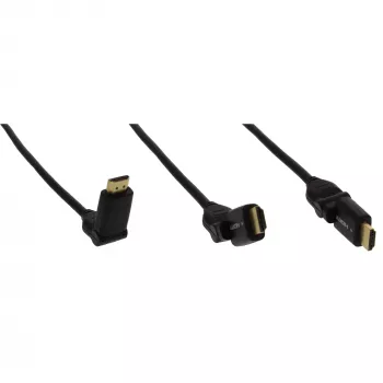 InLine High Speed HDMI drehbares Kabel, m. Eth., AM/AM, schwarz, gold. Kont., 1,5 m