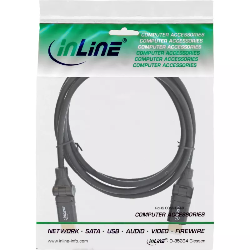 InLine High Speed HDMI drehbares Kabel, m. Eth., AM/AM, schwarz, gold. Kont., 2m