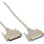 InLine serielles Verlängerungskabel, vergossen, DB37 Stecker / Buchse, direkt, grau, 5 m