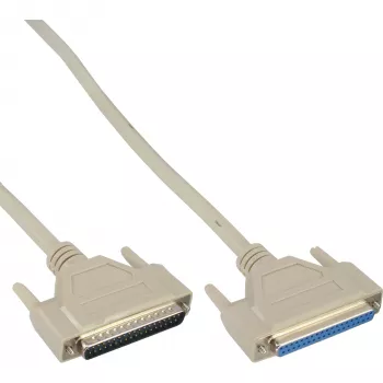 InLine serielles Verlängerungskabel DB37 Stecker/Buchse gegossen direkt grau 1m