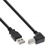 InLine USB 2.0 Kabel abgewinkelt Typ A Stecker / B Stecker, schwarz, 0,5 m