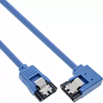 InLine SATA 6Gb/s rundes Kabel, einseitig rechtwinklig 90°, mit Verriegelung, 0,5 m