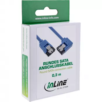 InLine SATA 6Gb/s Rundkabel, einseitig 90°-Winkel, mit Verriegelungen, 0,3 m