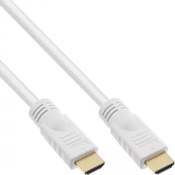 InLine High Speed HDMI Kabel mit Ethernet, M/M, weiß, vergoldete Kontakte, 5 m