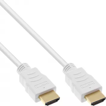 InLine High Speed HDMI-Kabel mit Ethernet, M/M, weiß, goldene Kontakte, 3 m